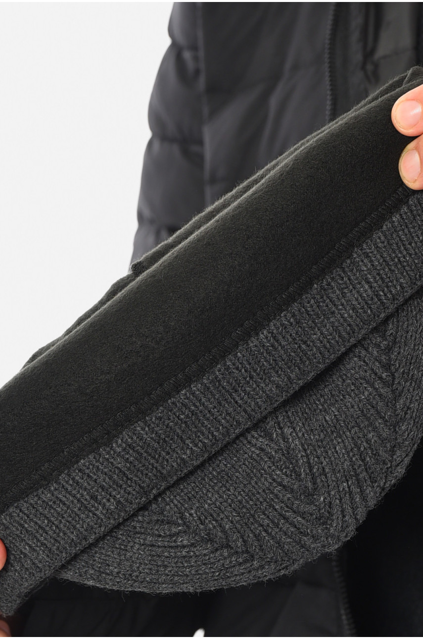 Шапка мужская с подворотом на флисе серого цвета 191796 Шапка мужская с подворотом на флисе серого цвета 191796