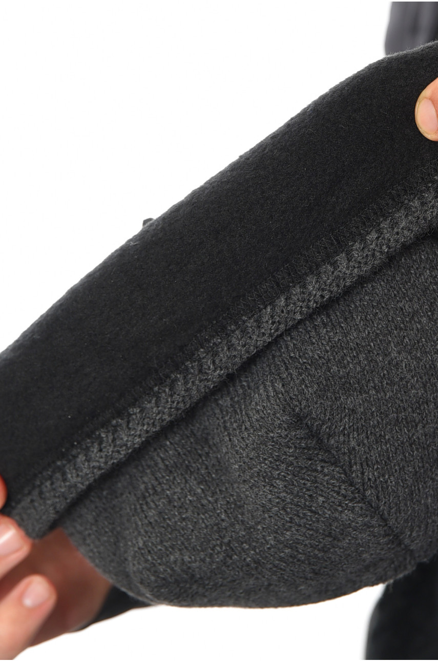 Шапка мужская с подворотом на флисе серого цвета 191804 Шапка мужская с подворотом на флисе серого цвета 191804