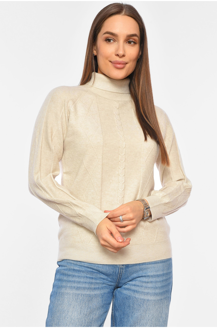 Свитер женский светло-бежевого цвета 1516 191823 Свитер женский светло-бежевого цвета 1516 191823