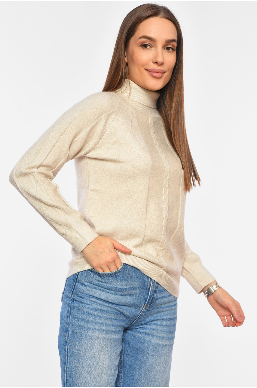 Свитер женский светло-бежевого цвета 1516 191823 Свитер женский светло-бежевого цвета 1516 191823