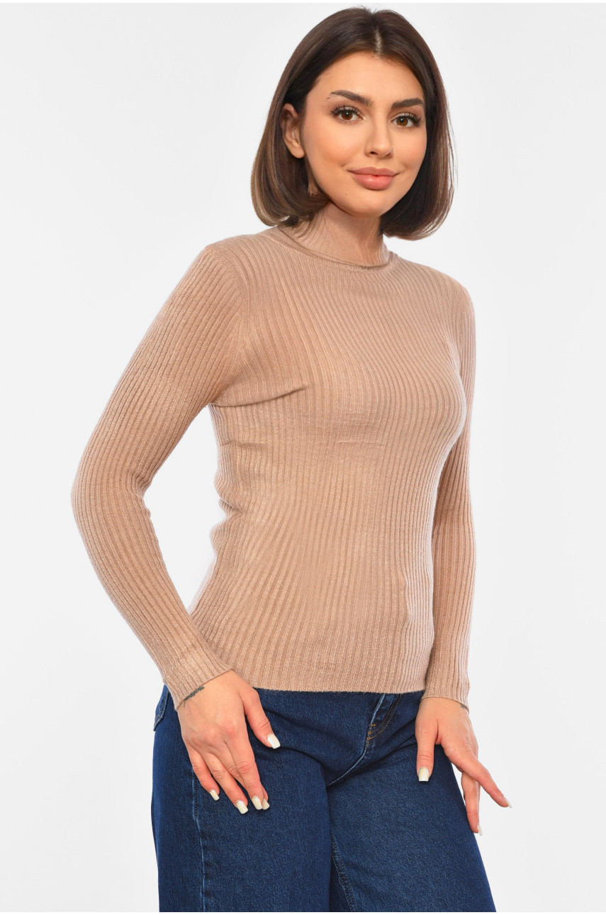 Гольф женский трикотажный бежевого цвета А-01 191848