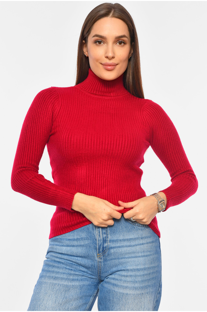 Гольф женский трикотажный бордового цвета А-01 191849