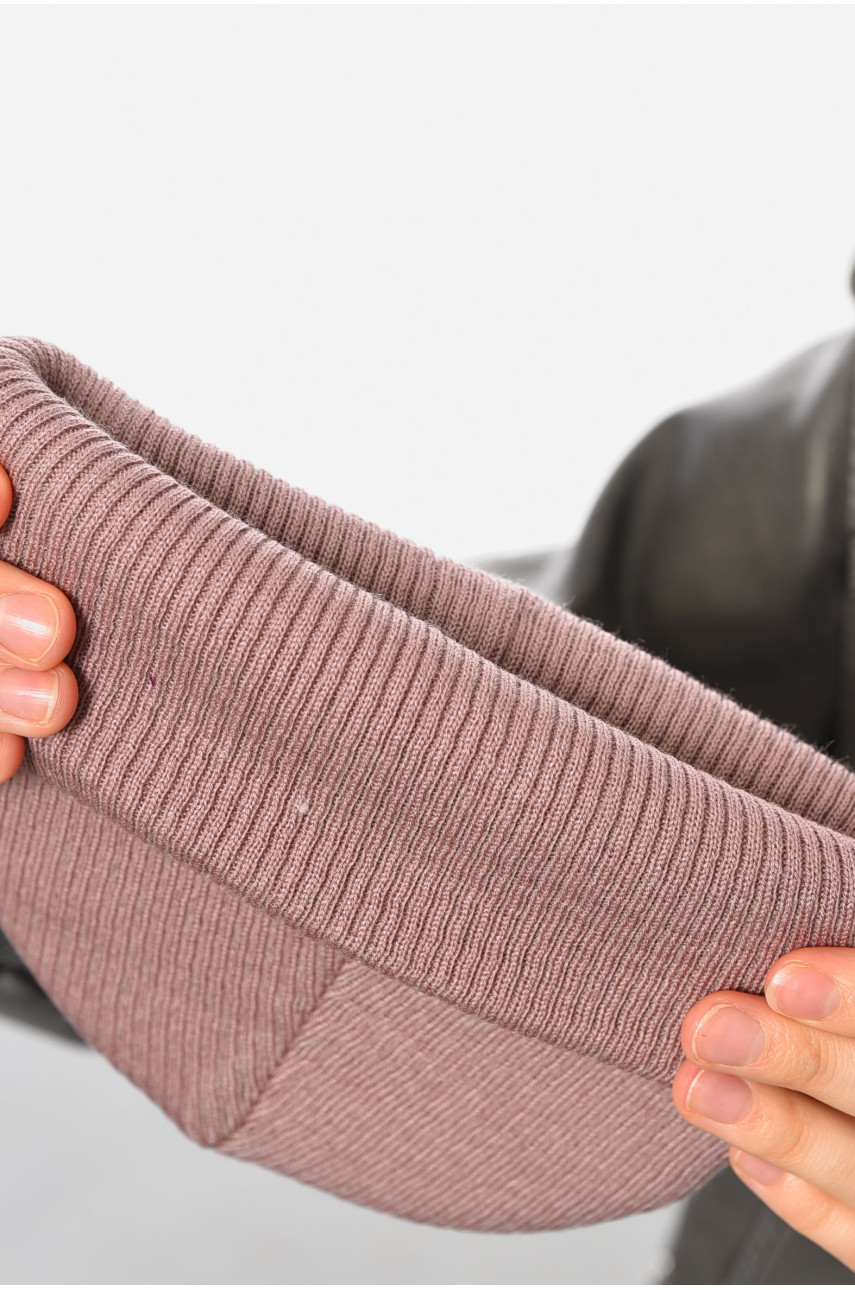 Шапка жіноча демісезонна темно-рожевого кольору 191885