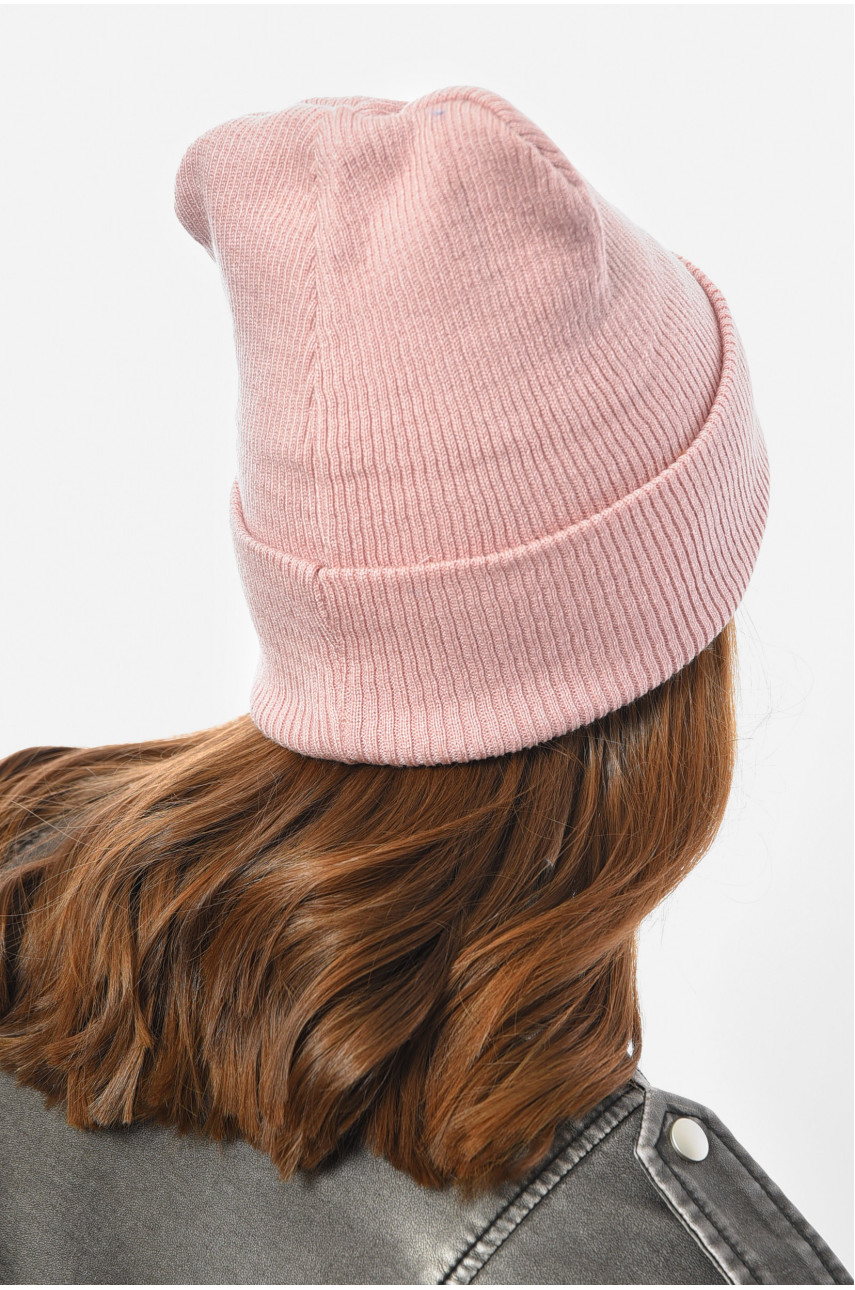 Шапка жіноча демісезонна рожевого кольору 191894