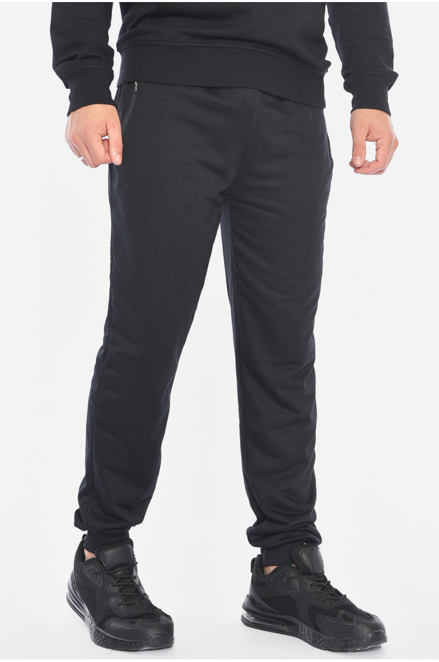 Спортивные штаны мужские черного цвета 41236 191905