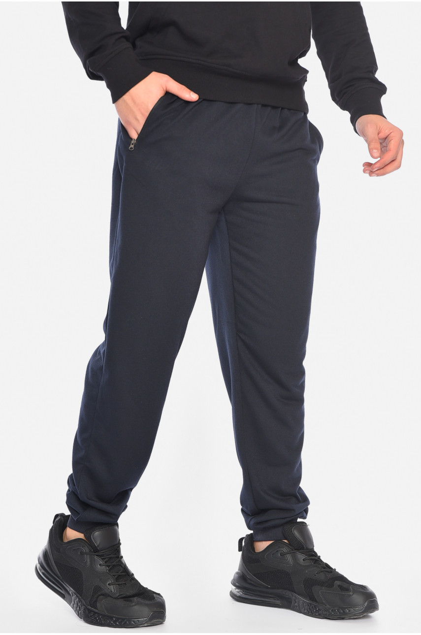 Спортивные штаны мужские темно-синего цвета 41236 191906