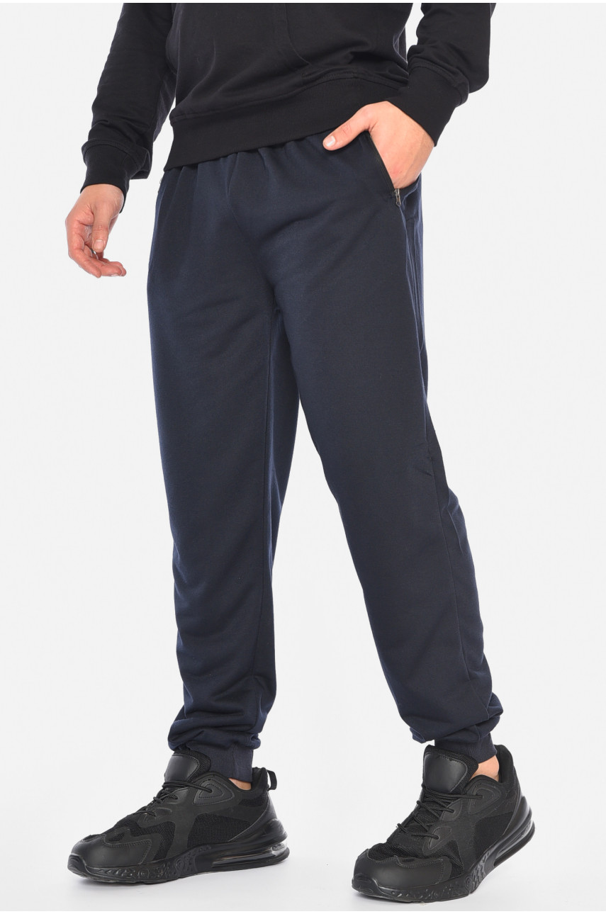 Спортивные штаны мужские темно-синего цвета 41236 191906
