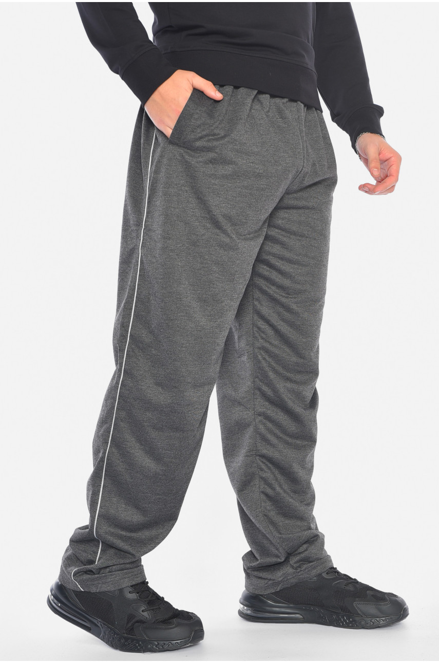 Спортивные штаны мужские батальные темно-серого цвета 0668 191922 Спортивные штаны мужские батальные темно-серого цвета 0668 191922