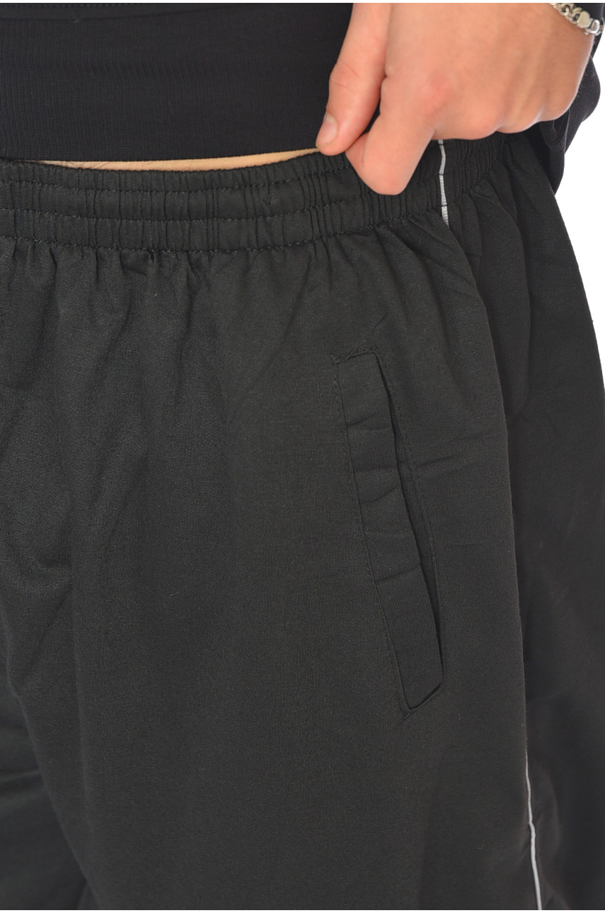 Спортивные штаны мужские батальные черного цвета 0668 191925 Спортивные штаны мужские батальные черного цвета 0668 191925