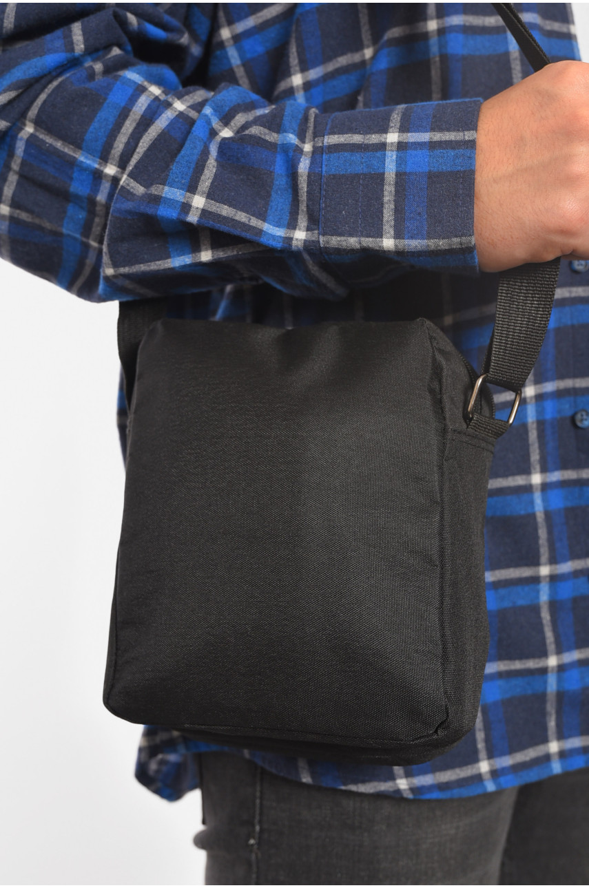 Сумка чоловіча через плече текстиль чорного кольору 2-6 191996 Сумка чоловіча через плече текстиль чорного кольору 2-6 191996