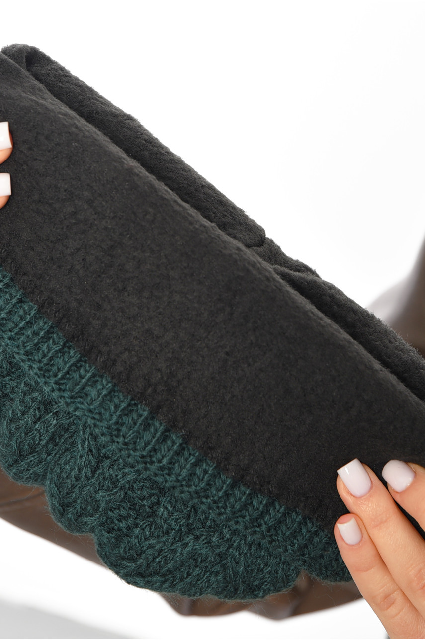 Шапка женская зимняя на флисе однотонная темно-зеленого цвета 192005 Шапка женская зимняя на флисе однотонная темно-зеленого цвета 192005