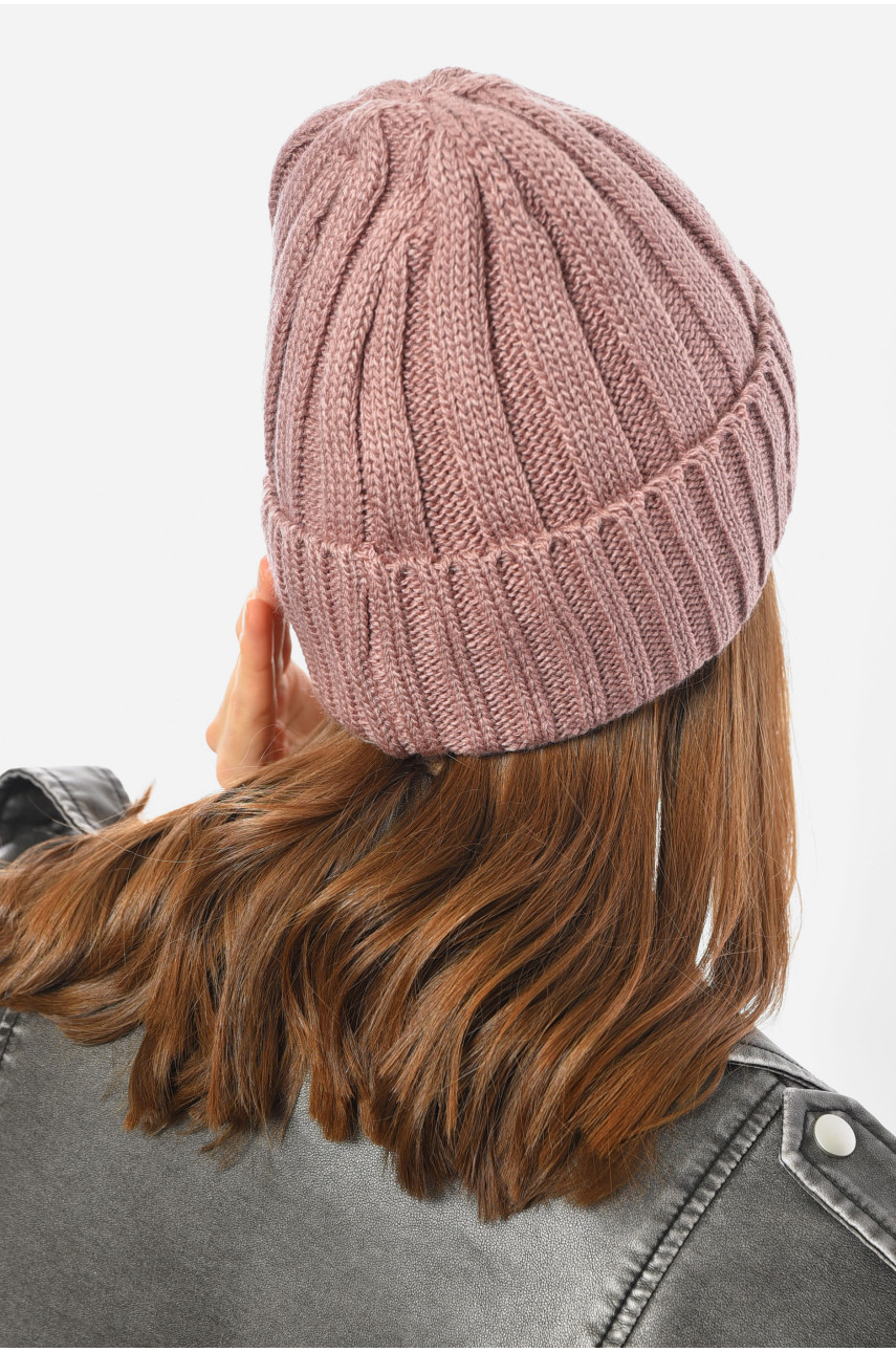 Шапка женская зимняя на флисе однотонная темно-розового цвета 192028 Шапка женская зимняя на флисе однотонная темно-розового цвета 192028