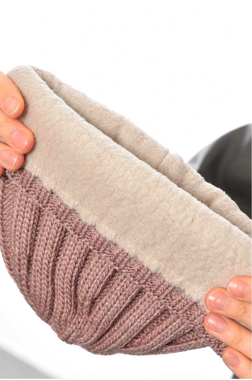 Шапка женская зимняя на флисе однотонная темно-розового цвета 192028 Шапка женская зимняя на флисе однотонная темно-розового цвета 192028