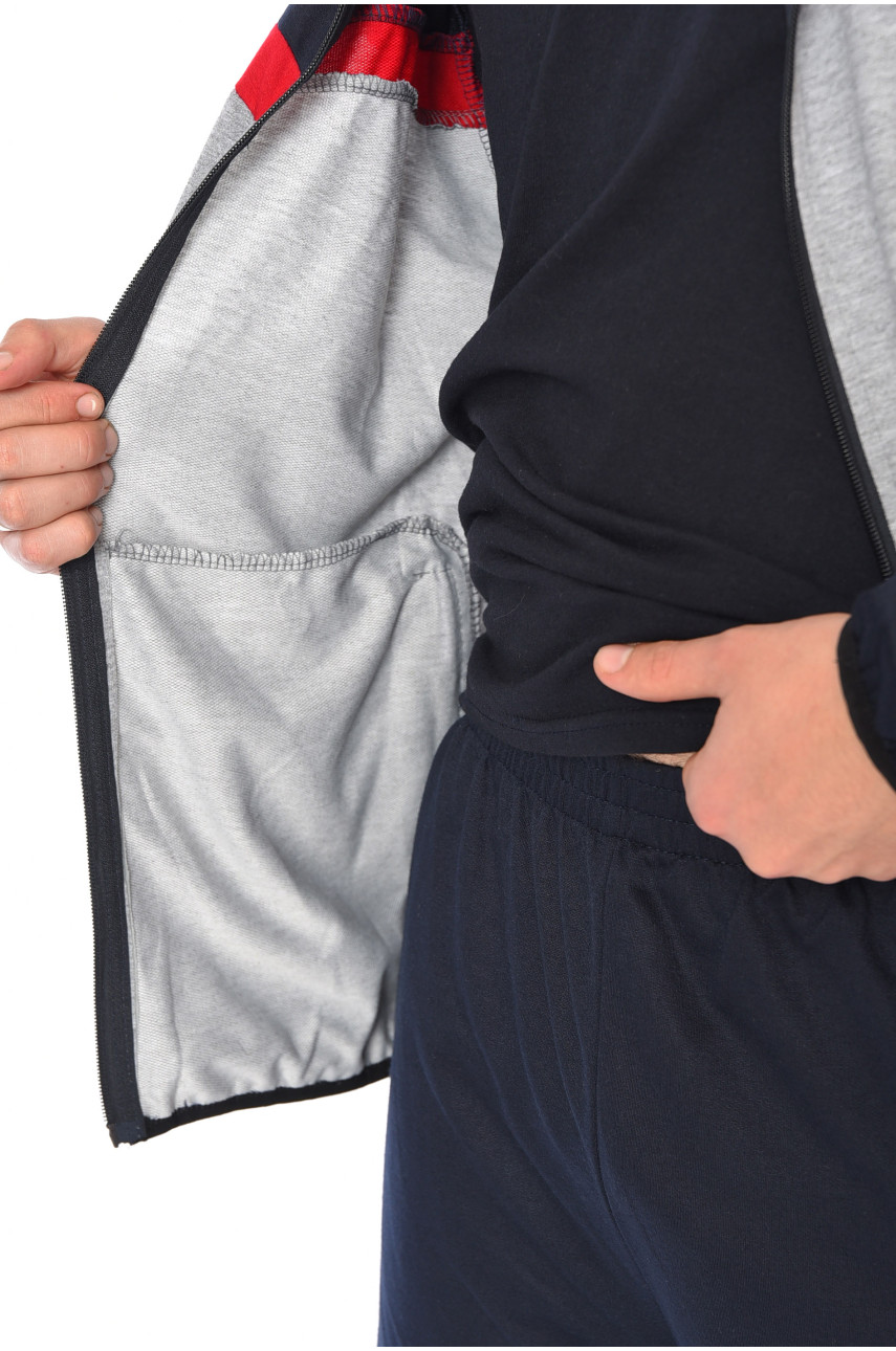 Спортивний костюм чоловічий синьо-сірого кольору 9133 192035