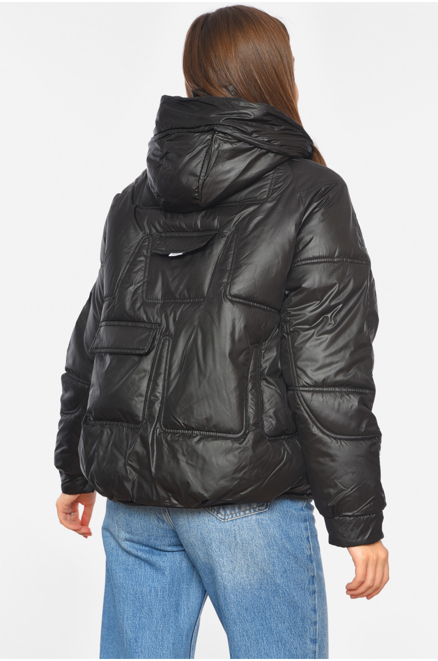 Куртка жіноча демісезонна чорного кольору 6663 192040 Куртка жіноча демісезонна чорного кольору 6663 192040
