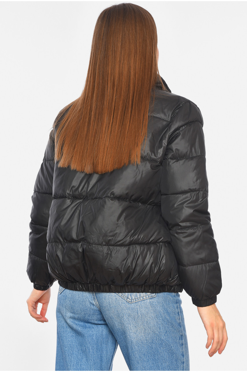 Куртка жіноча демісезонна чорного кольору 007 192041 Куртка жіноча демісезонна чорного кольору 007 192041