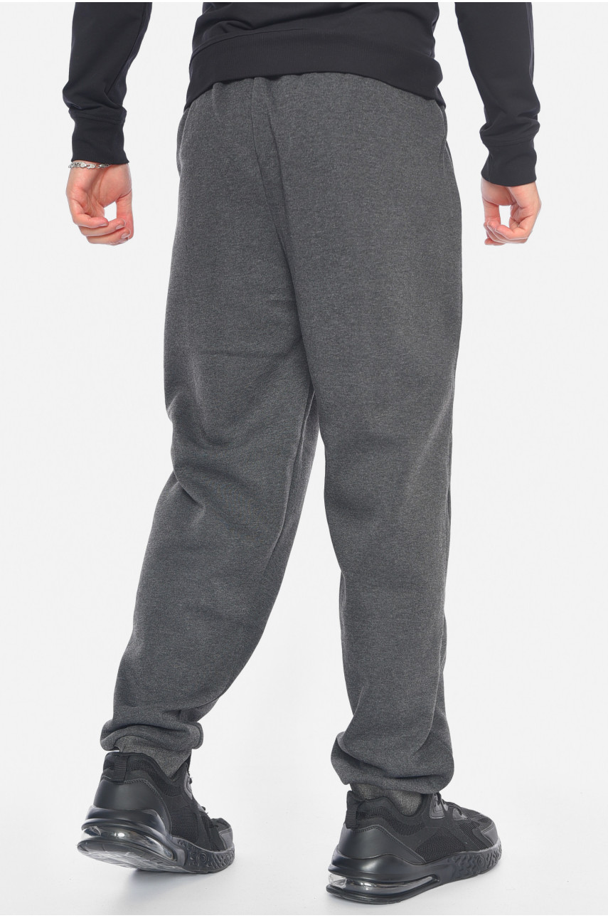 Спортивні штани чоловічі батальні на флісі темно-сірого кольору 4868 192051