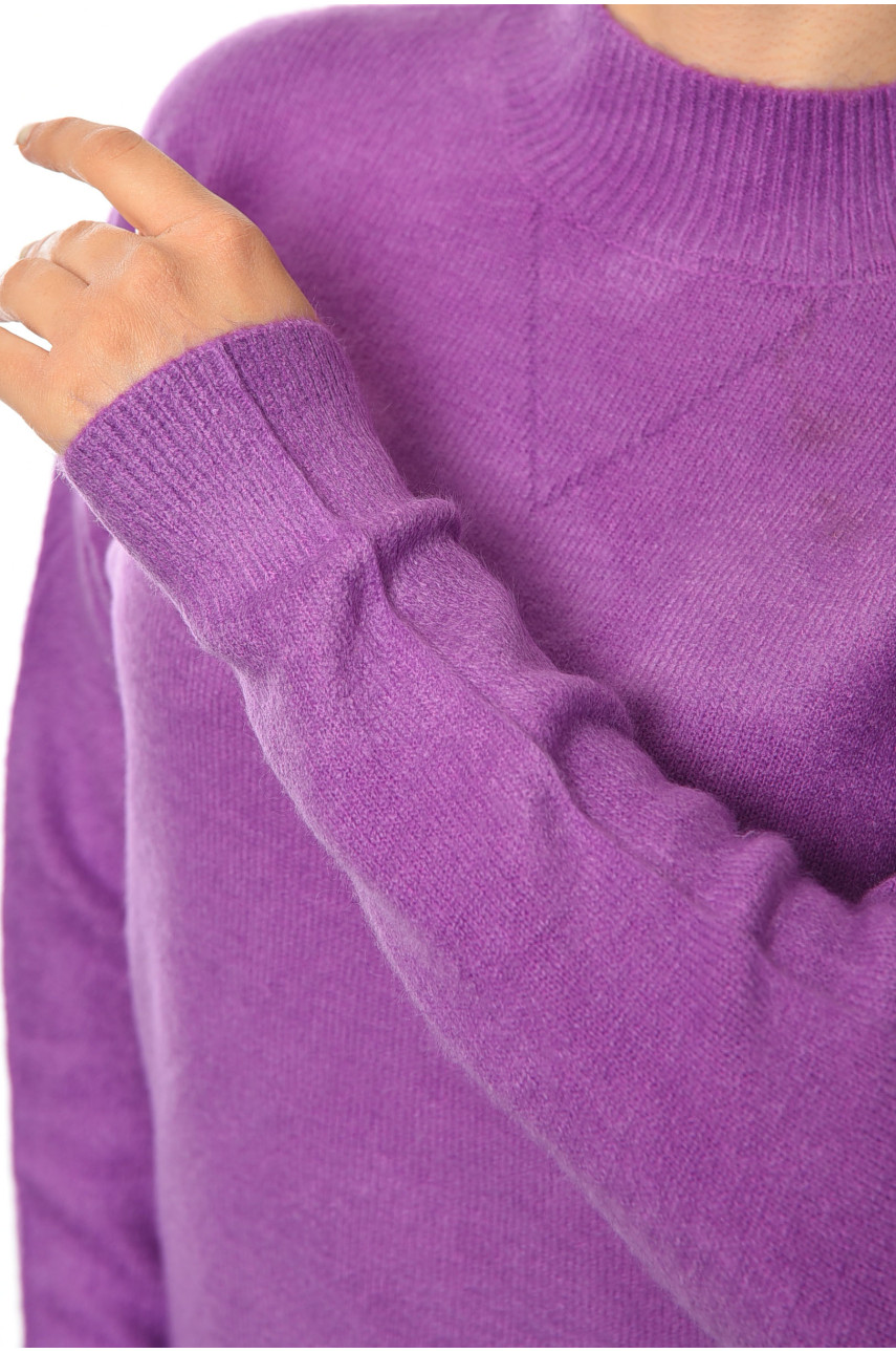 Свитер женский полубатальный сиреневого цвета 222 192062 Свитер женский полубатальный сиреневого цвета 222 192062