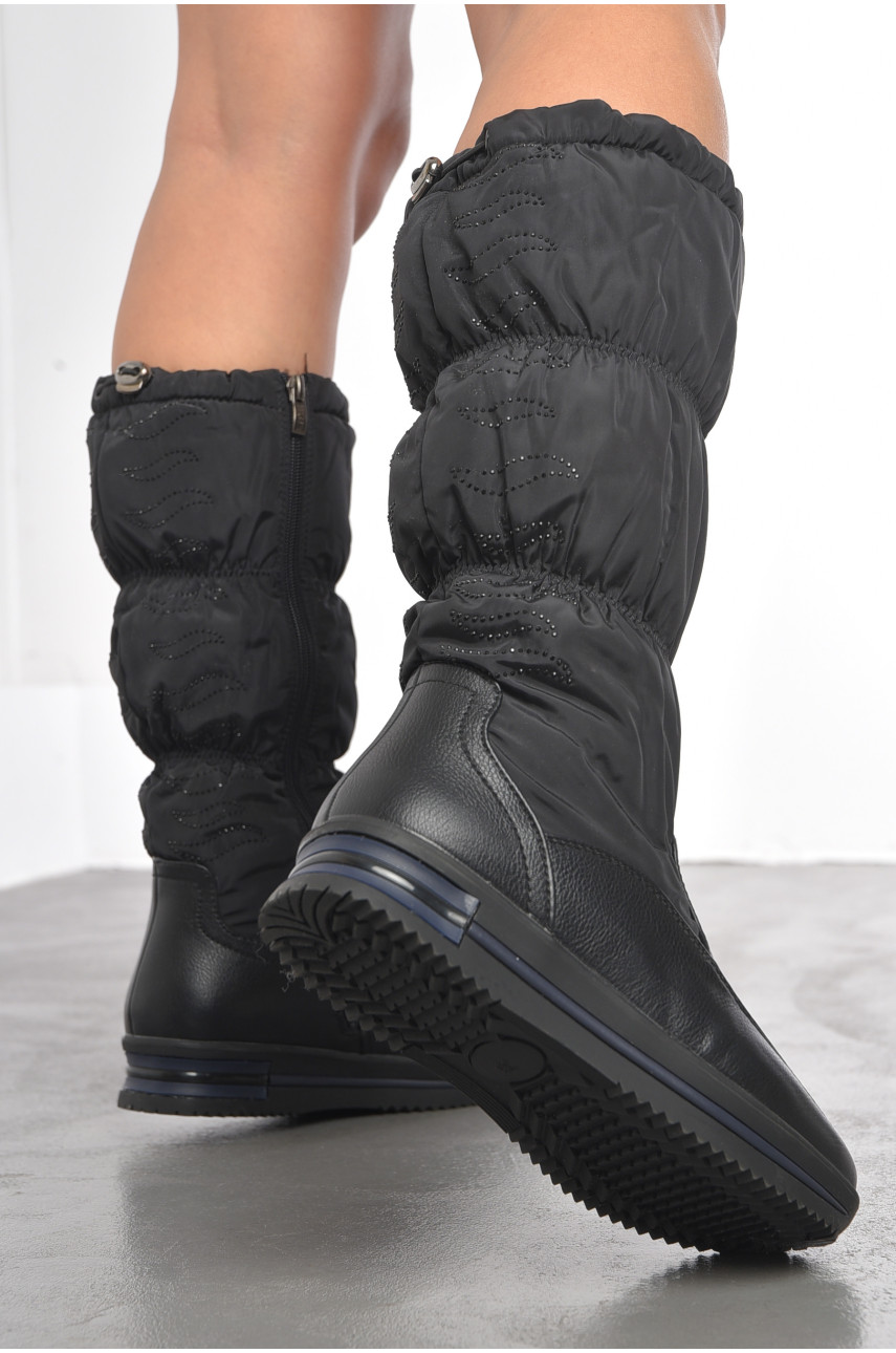 Сапоги женские зимние черного цвета 1967002 192067 Сапоги женские зимние черного цвета 1967002 192067
