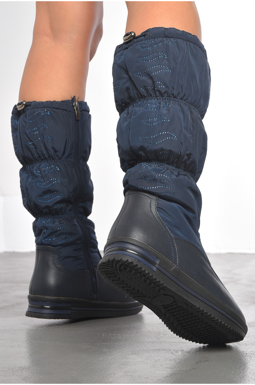 Сапоги женские зимние темно-синего цвета 1967022 192069 Сапоги женские зимние темно-синего цвета 1967022 192069