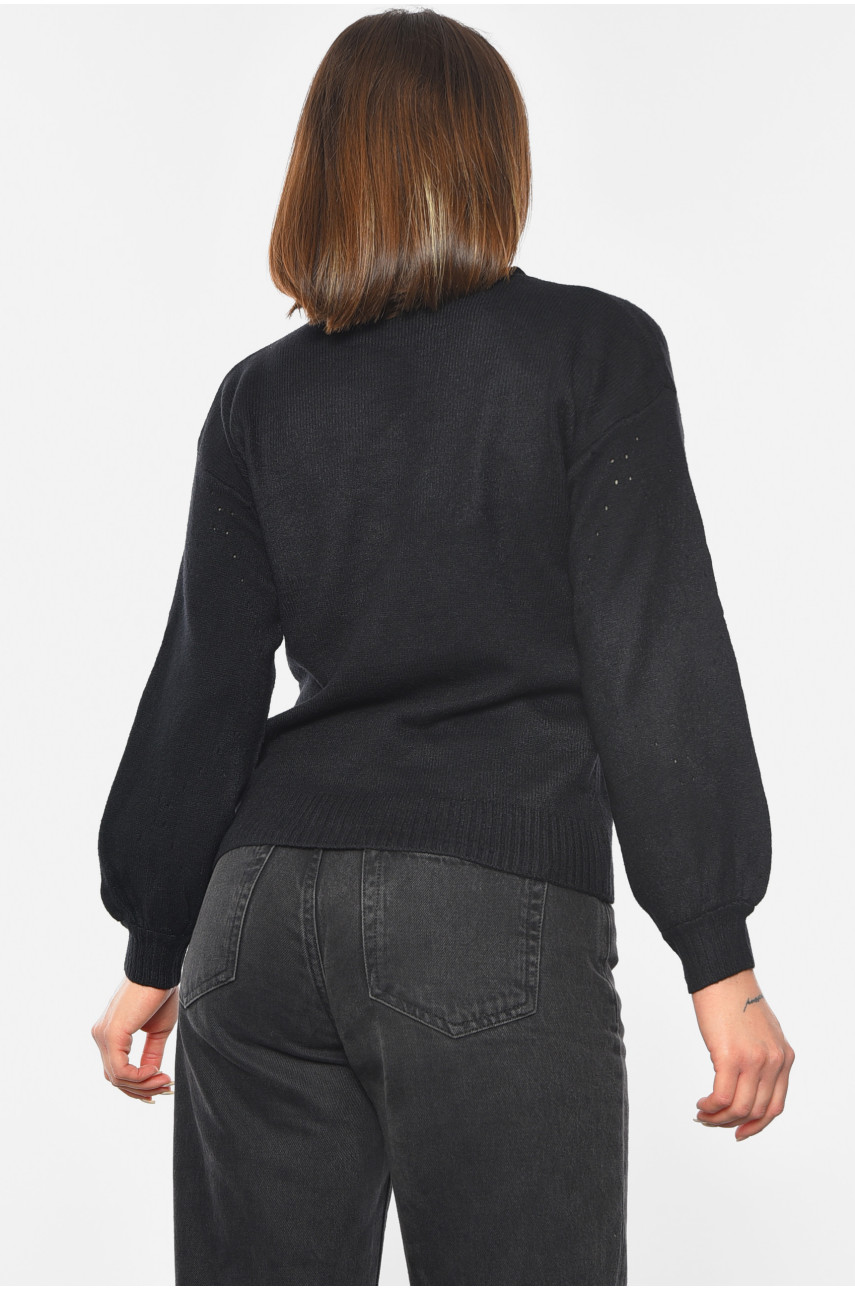 Светр жіночий чорного кольору 2026 192070 Светр жіночий чорного кольору 2026 192070