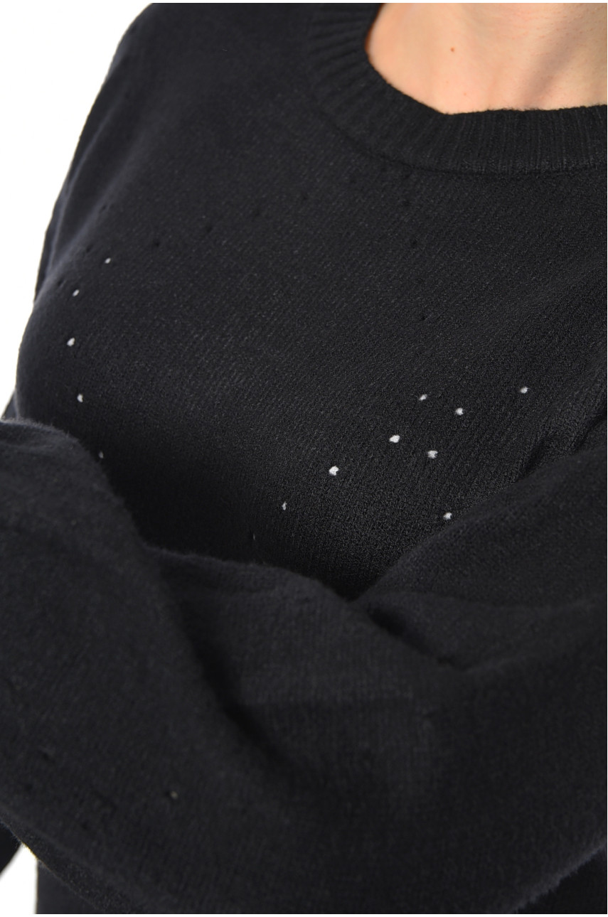 Светр жіночий чорного кольору 2026 192070 Светр жіночий чорного кольору 2026 192070