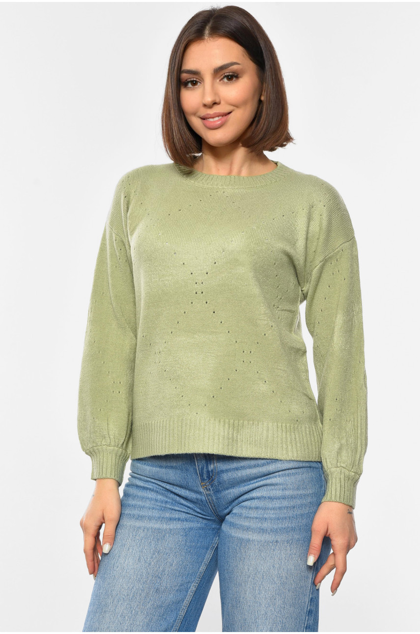 Светр жіночий оливкового кольору 2026 192075 Светр жіночий оливкового кольору 2026 192075