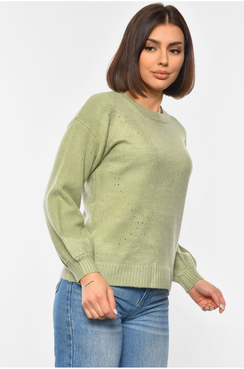 Светр жіночий оливкового кольору 2026 192075 Светр жіночий оливкового кольору 2026 192075