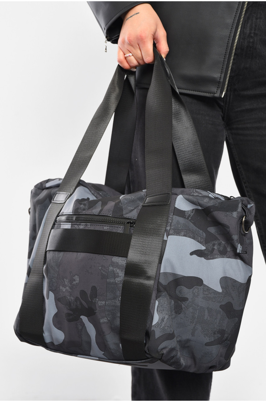 Сумка женская текстильная синего цвета с камуфляжным принтом 3023 192088