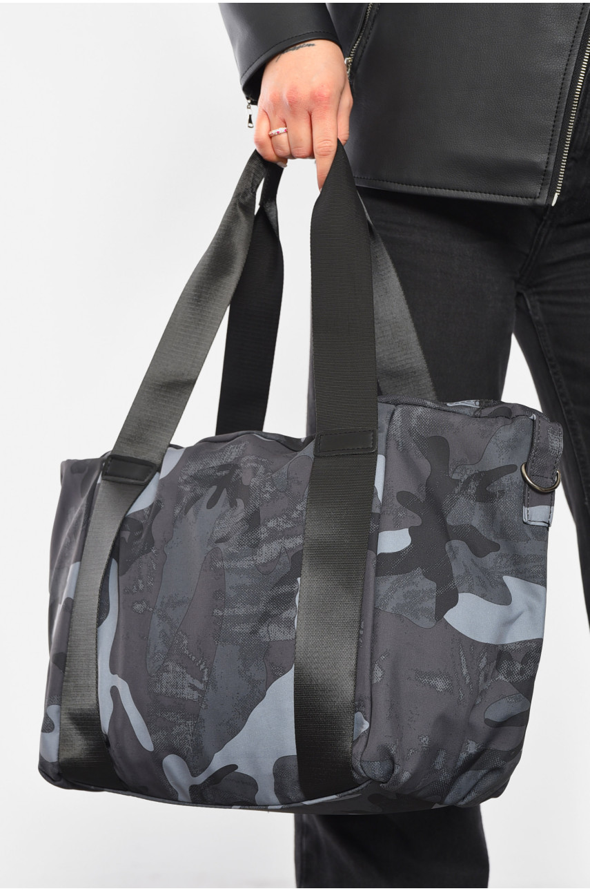 Сумка женская текстильная синего цвета с камуфляжным принтом 3023 192088