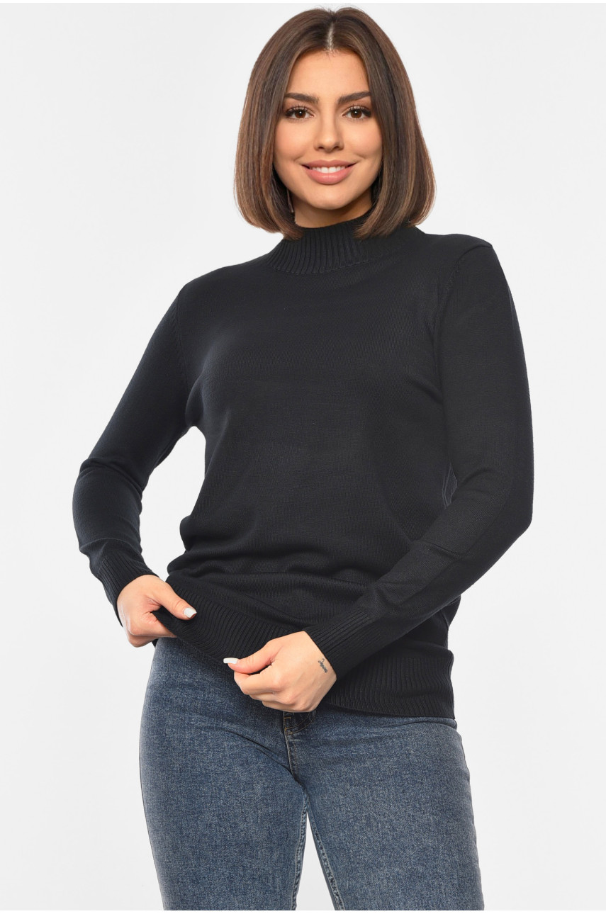 Светр жіночий подовжений чорного кольору 555 192116
