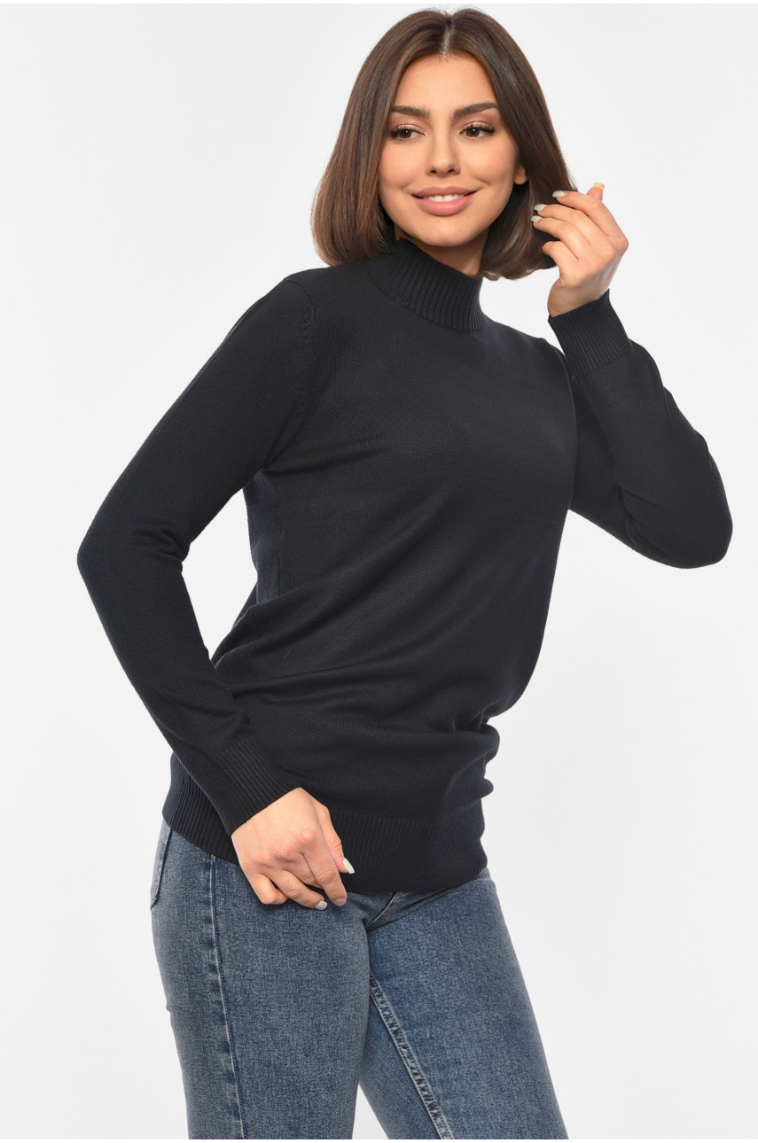 Светр жіночий подовжений чорного кольору 555 192116