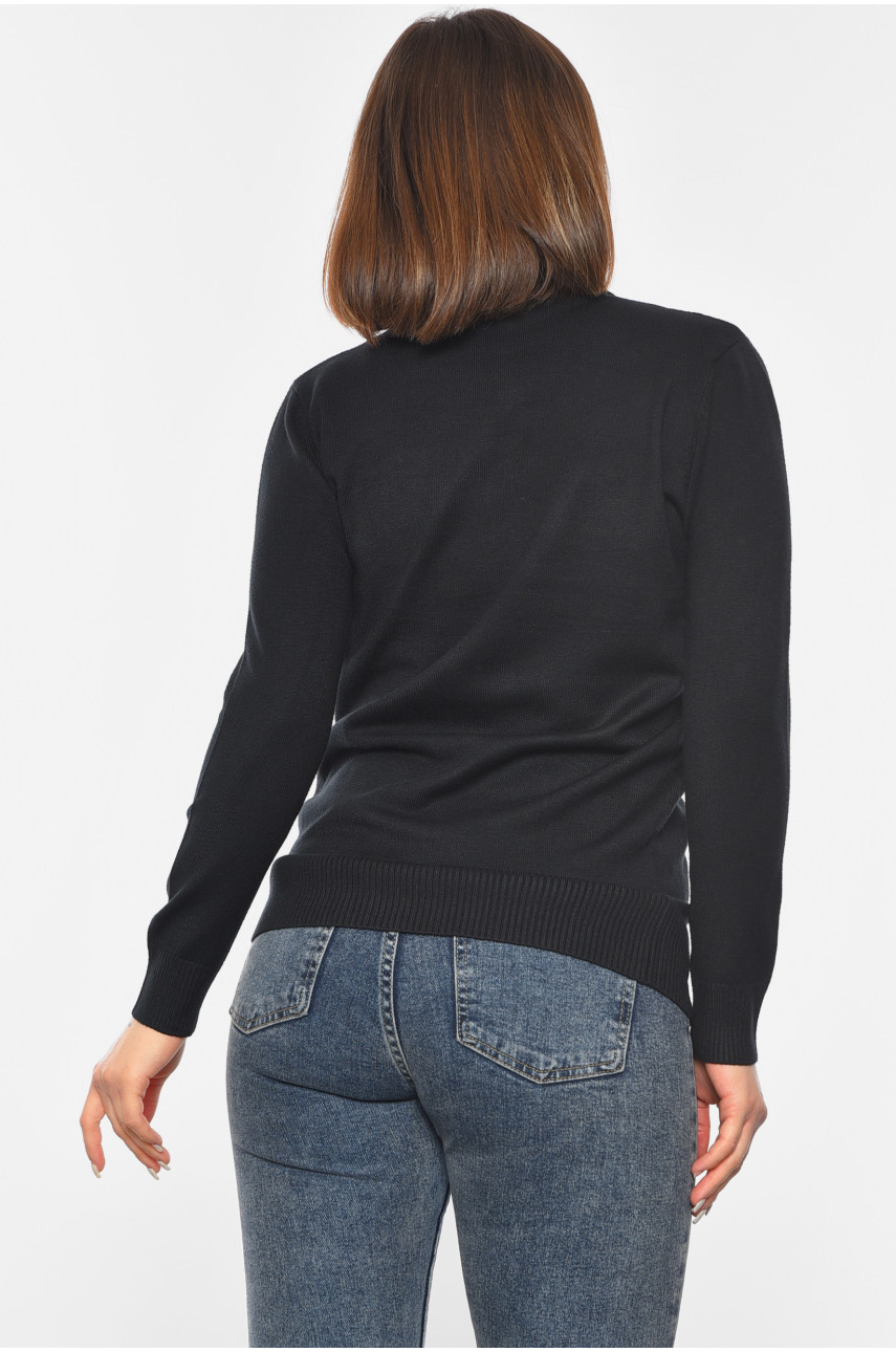 Светр жіночий подовжений чорного кольору 555 192116