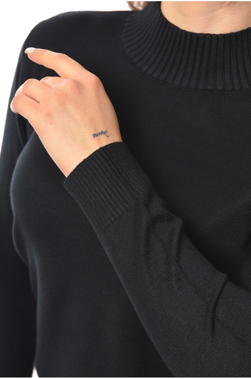Светр жіночий подовжений чорного кольору 555 192116