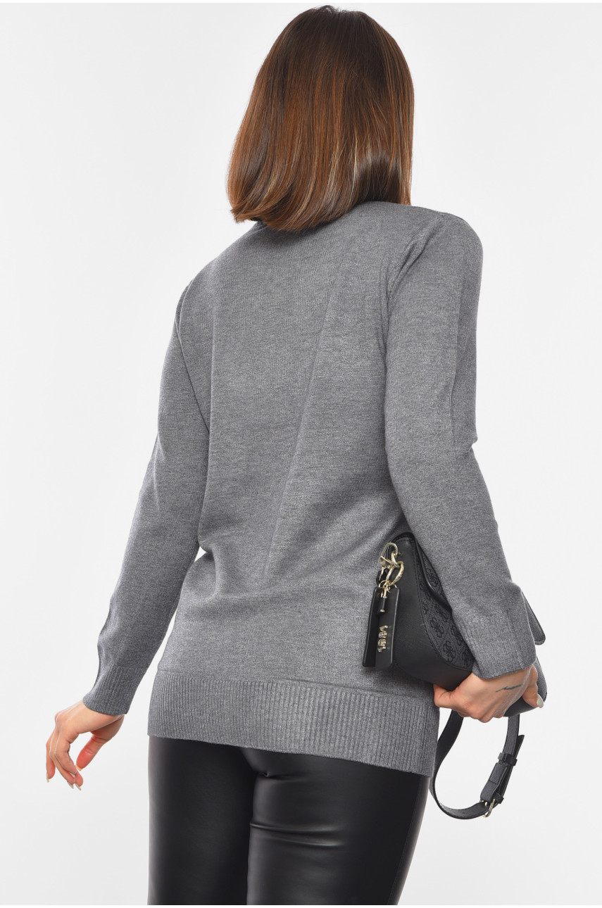 Свитер женский удлиненный серого цвета 555 192120