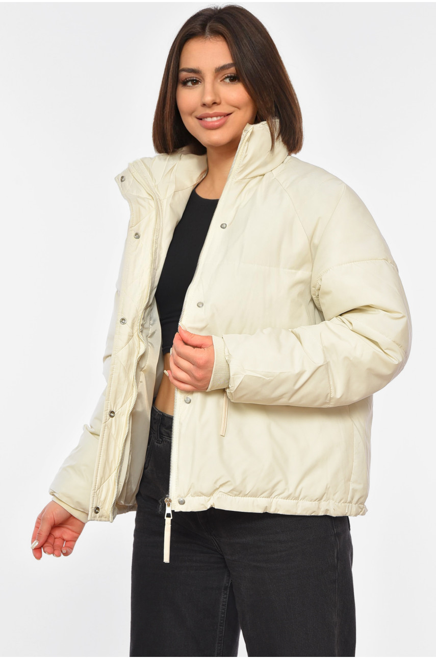 Куртка жіноча демісезонна молочного кольору 112 192132