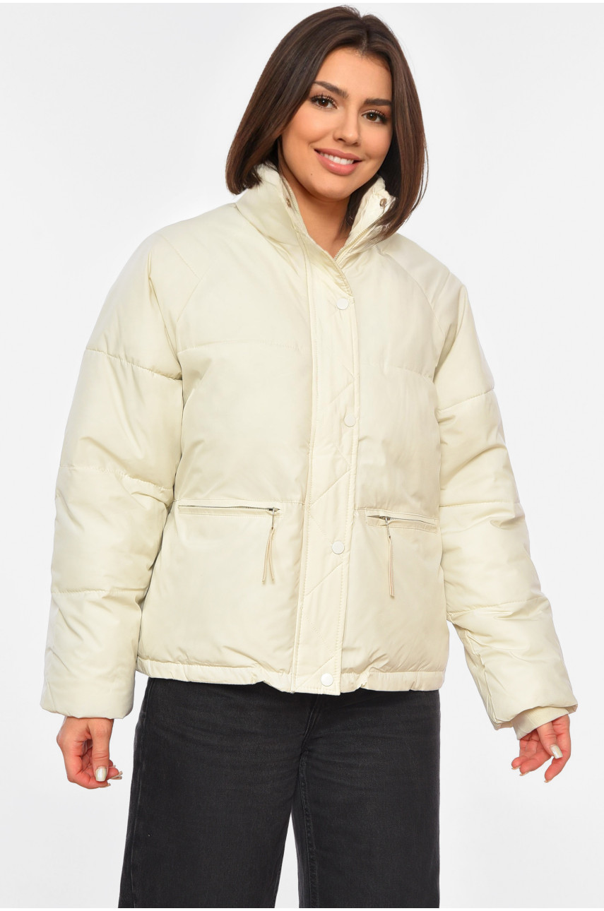Куртка жіноча демісезонна молочного кольору 112 192132