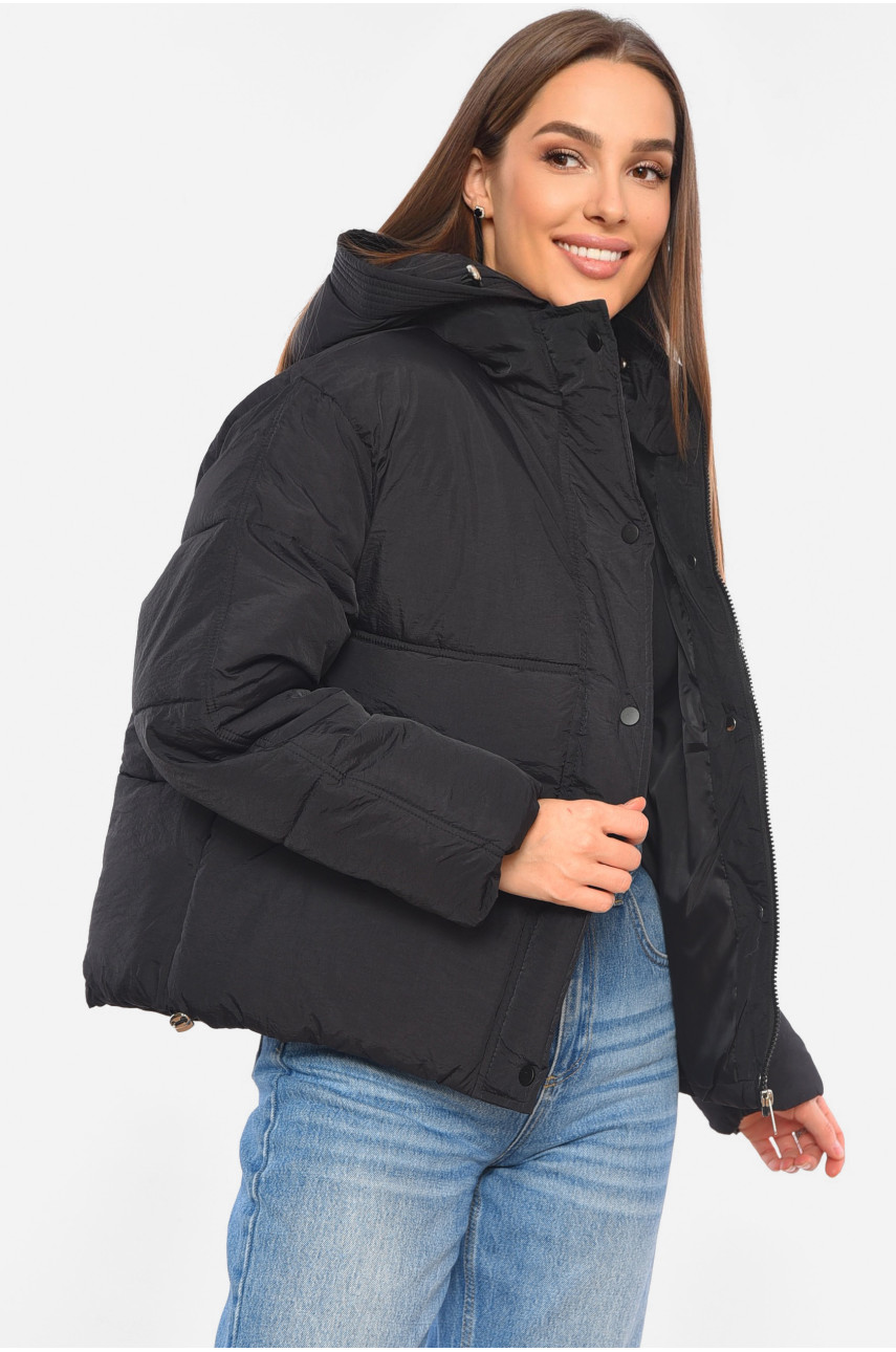 Куртка жіноча демісезонна чорного кольору 703 192133