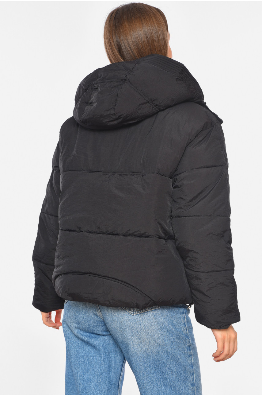 Куртка жіноча демісезонна чорного кольору 703 192133 Куртка жіноча демісезонна чорного кольору 703 192133