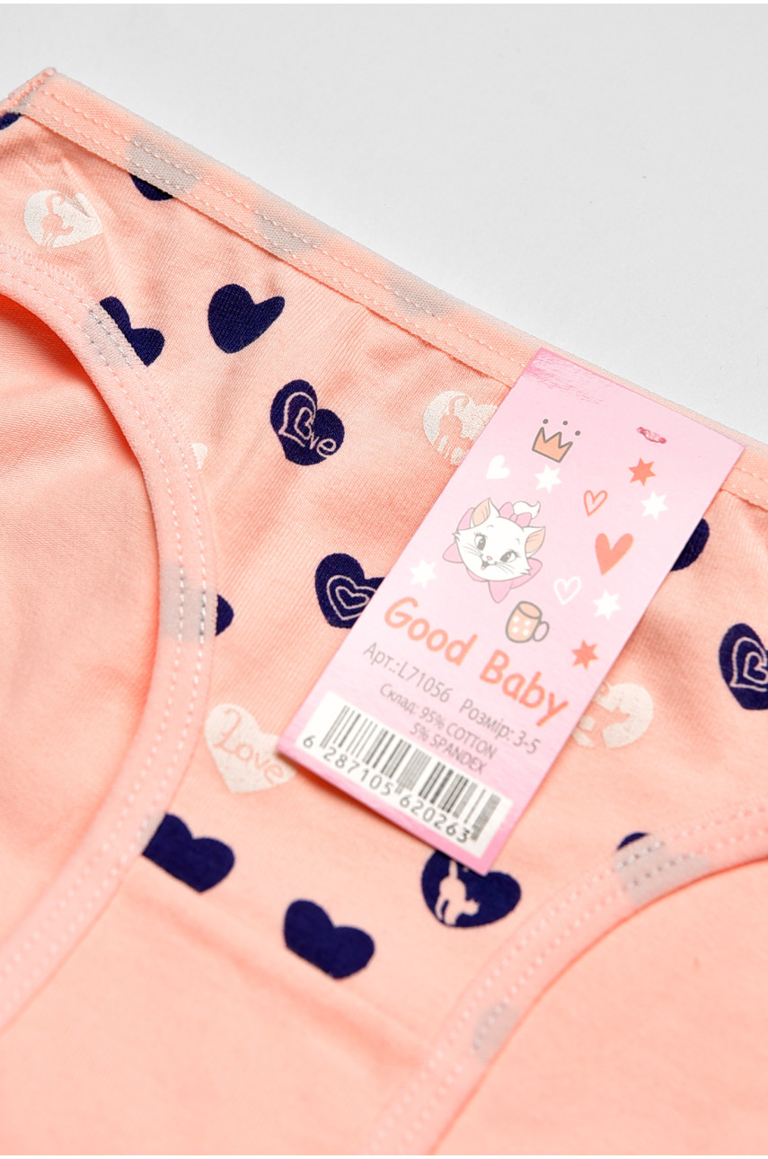 Трусики детские для девочки персикового цвета с рисунком 71056 192201