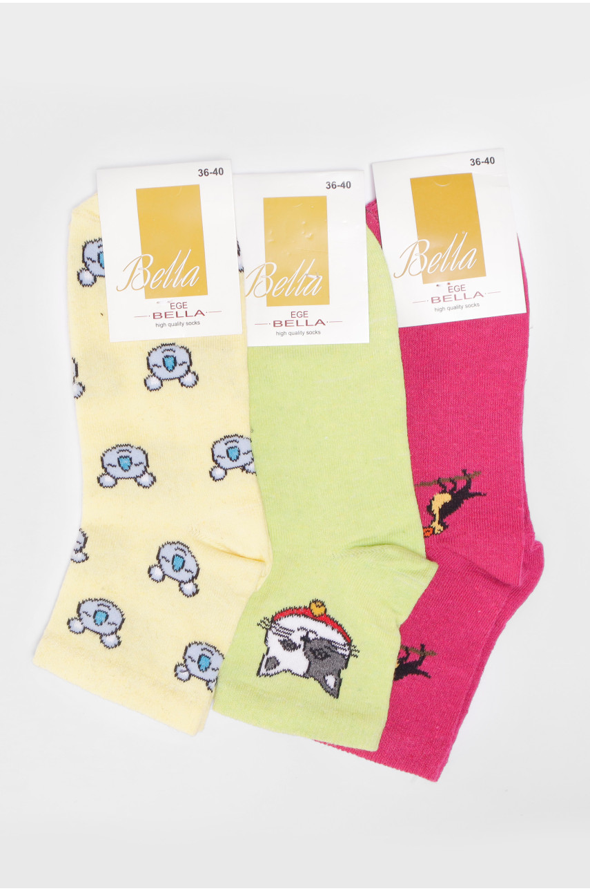 Набор носков женских демисезонных 3 штуки 346 192238