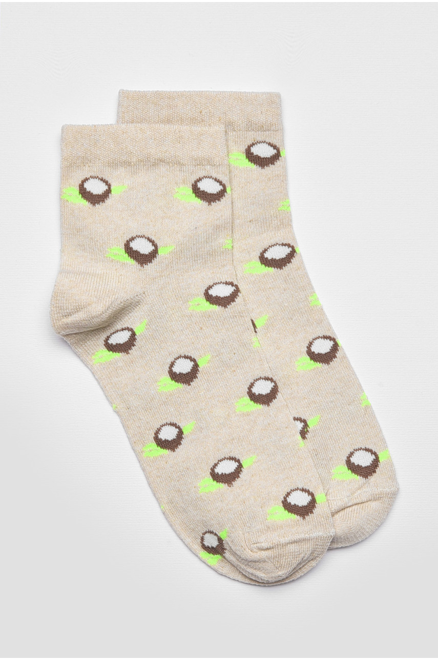 Носки женские демисезонные бежевого цвета 362 192244