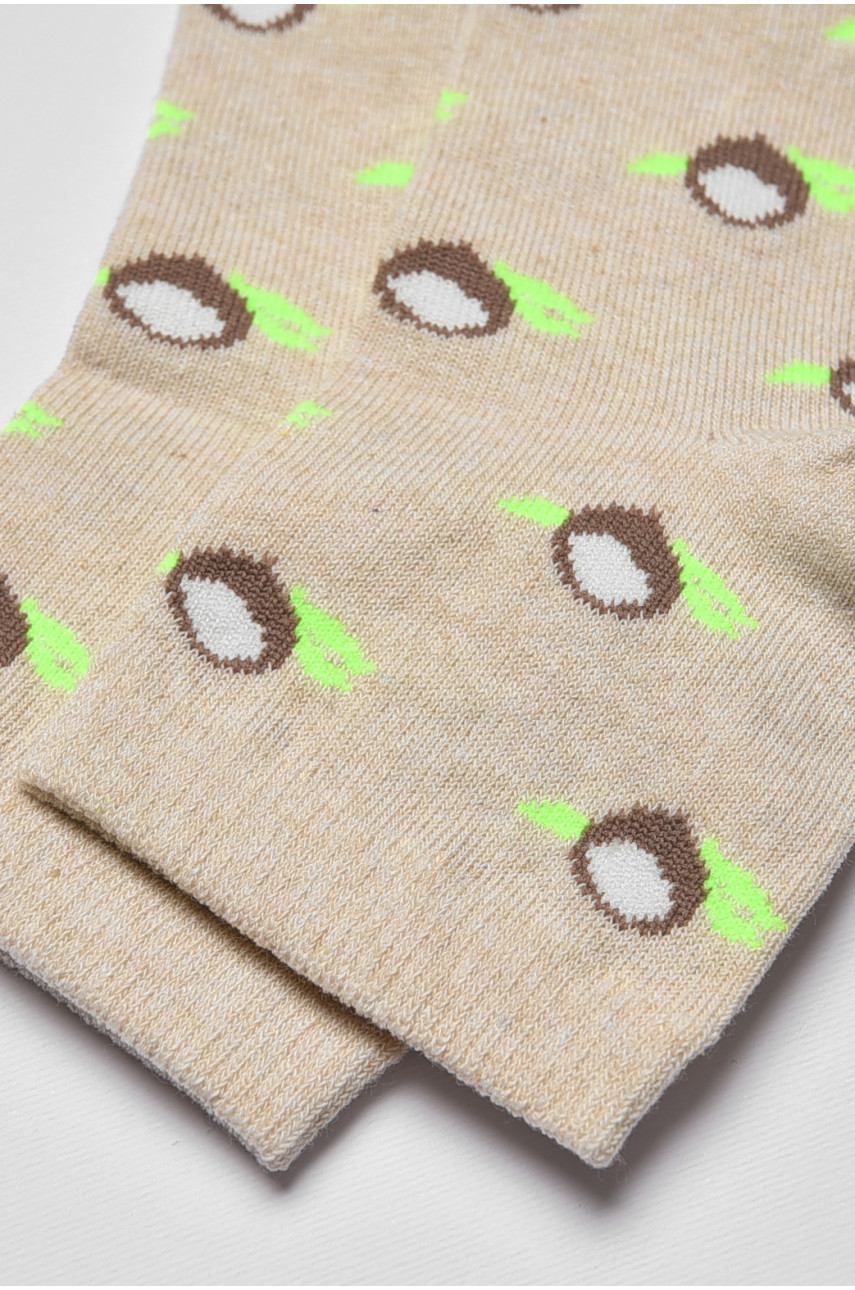 Носки женские демисезонные бежевого цвета 362 192244