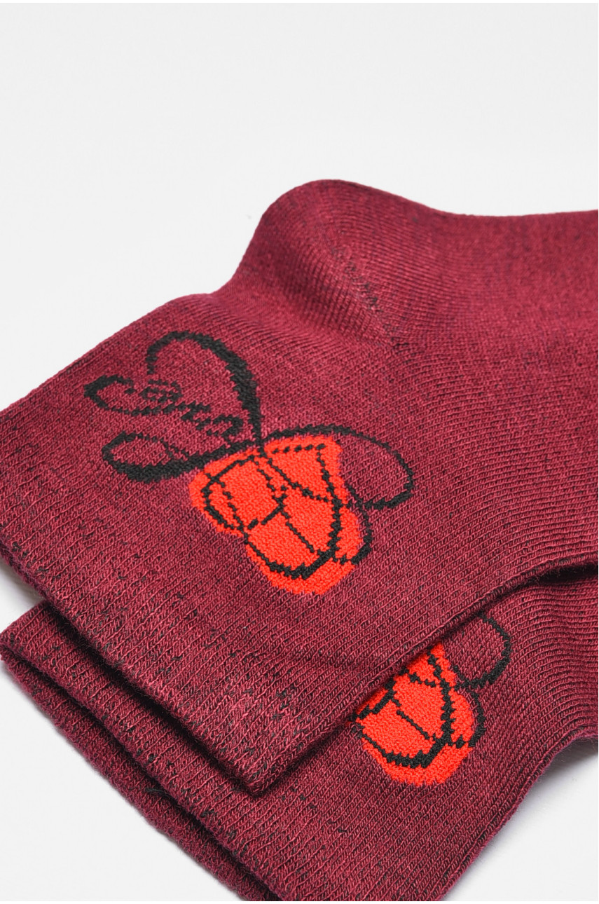Носки женские демисезонные бордового цвета 362 192263 Носки женские демисезонные бордового цвета 362 192263