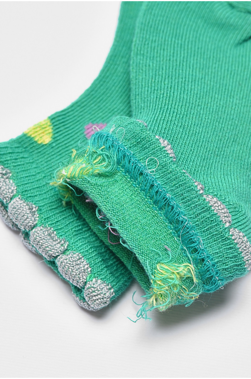 Носки детские демисезонные зеленого цвета 601 192275