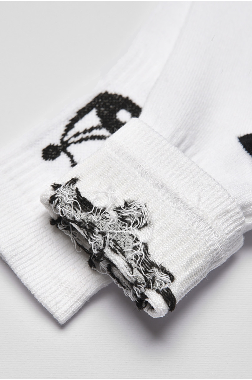 Шкарпетки жіночі демісезонні білого кольору 192315 Шкарпетки жіночі демісезонні білого кольору 192315