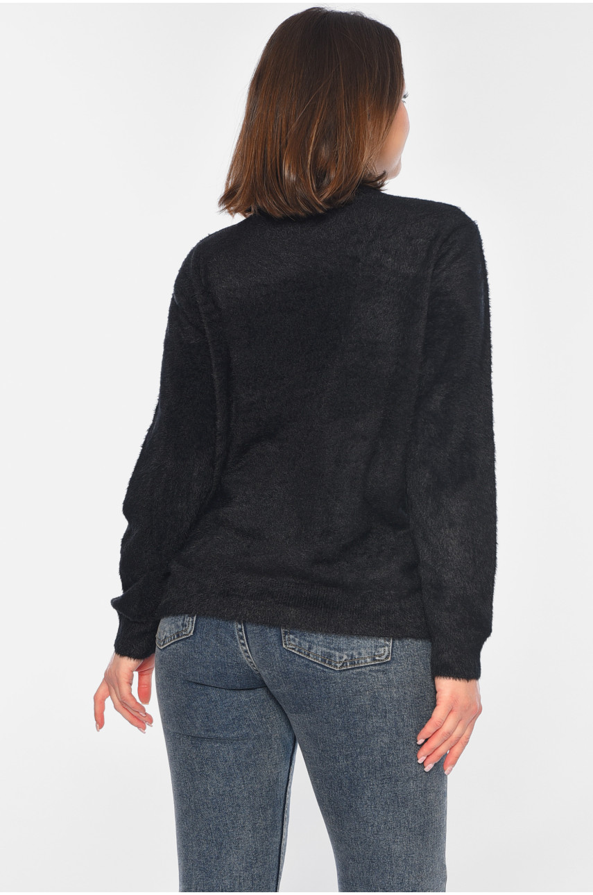 Светр жіночий однотонний чорного кольору 6010 192343