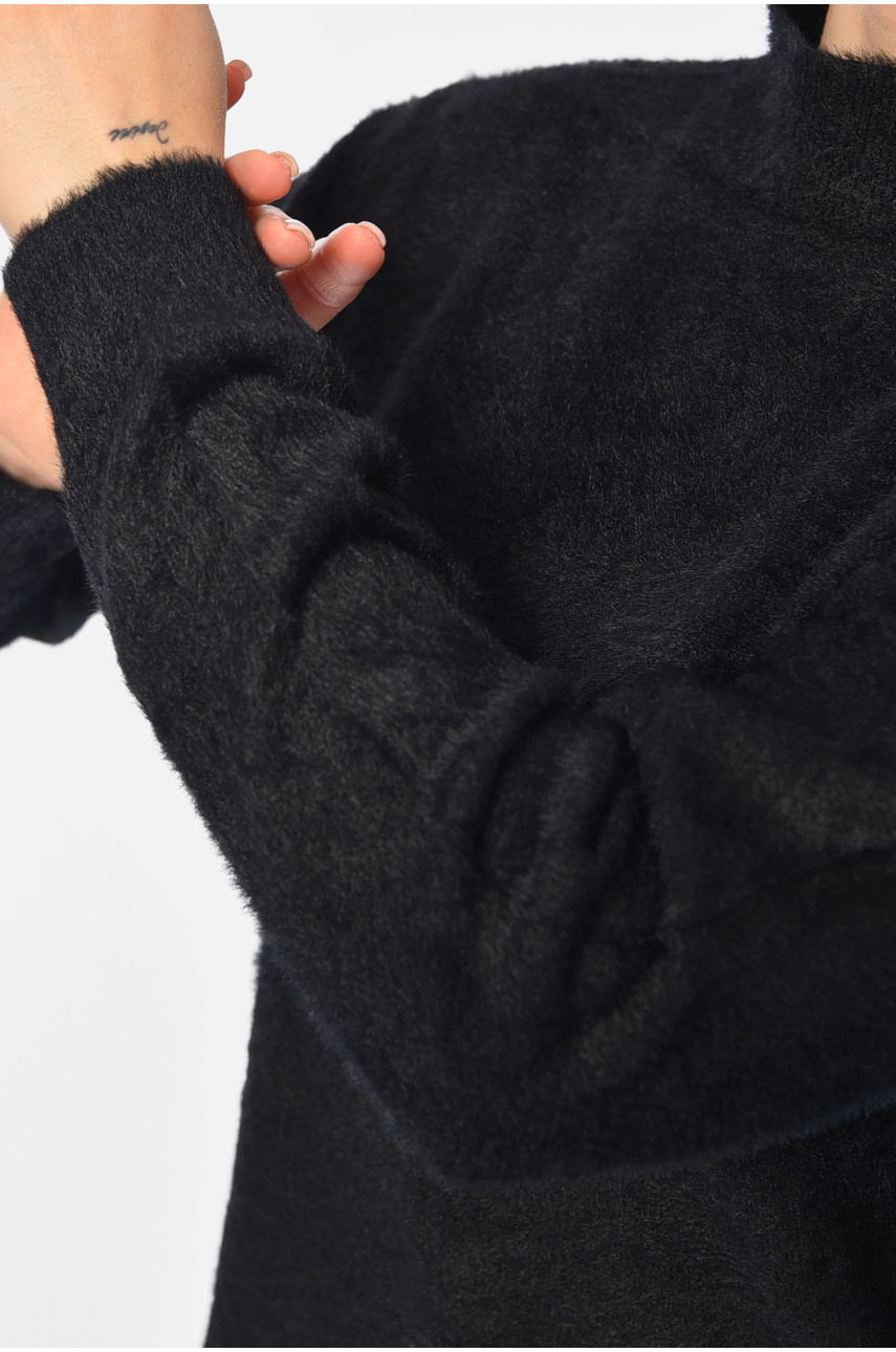 Светр жіночий однотонний чорного кольору 6010 192343