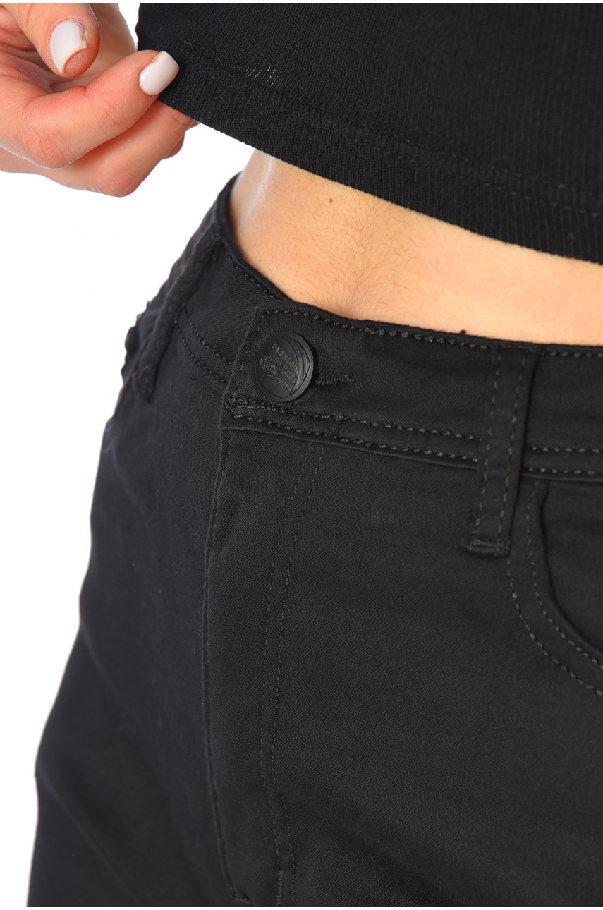 Штаны женские черного цвета м-021 192351