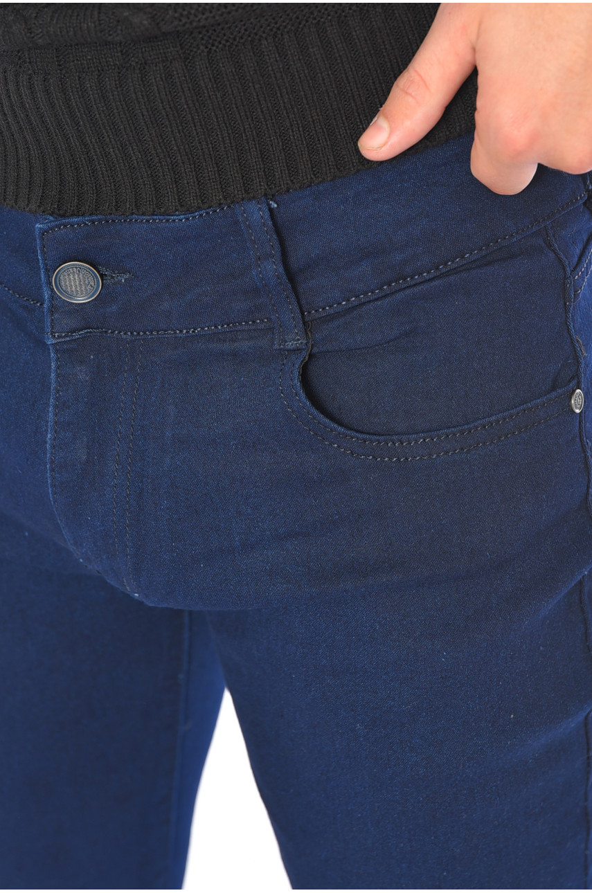 Джинсы мужские однотонные синего цвета 1051 192355